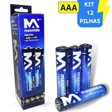Imagem de Kit 12 Pilhas Aa Normal Comum Aaa Palito 3 Cartelas C/4 Un - Europio