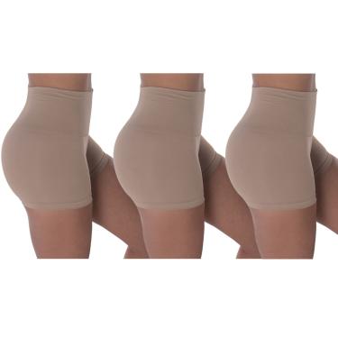 Imagem de Kit 3 Calcinhas Boxer Selene Redutora Sem Costura Feminina - Chocolate