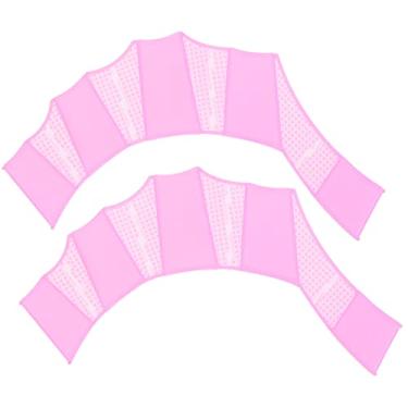 Imagem de Luvas de natação de silicone, 1 par de luvas de natação com teias tipo sapo de dedo, resistência à água, quilhas de remo para treinamento aquático, roxo, P