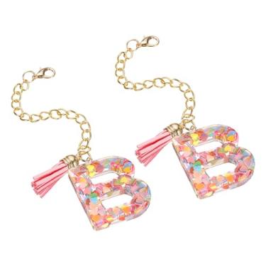 Imagem de Generic 2 peças de acessórios de pingente de letra para copo copo nome ID letra inicial alfabeto pingente copo de água corrente para identificação do cabo, multicolorido (B)