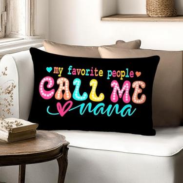 Imagem de Capas de almofada My Favorite People Call Me Nana 45,7 x 45,7 cm, presentes de avó para aniversário do dia das mães, presentes para avós, fronhas decorativas