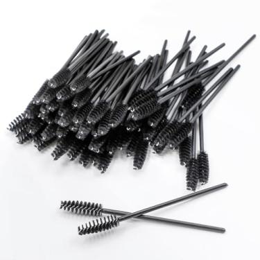 Imagem de 100 pincéis descartáveis de cílios pretos para sobrancelha, extensão de cílios e maquiagem