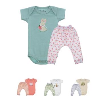 Imagem de 2 Peças Presente Maternidade Enxoval Bebes Recém Nascido Body Mijão Saruel Roupa Para Bebe (CHAMEGO)
