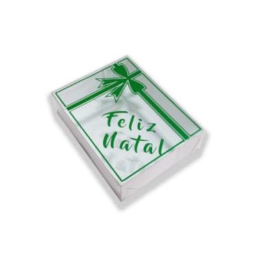 Imagem de Caixa de Natal para Presente, 4 tamanhos, 10 unidades, Papel e Visor Acetato, Embala Cristal (Duplex Verde,8 x 8 x 4)