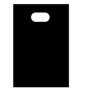 Imagem de Sacola Plástica Alça Vazada 15x20cm (Boca de Palhaço) – 100 Unidades – Cores Azul, Branco, Vermelho, Preto e Rosa Pink (Preto)