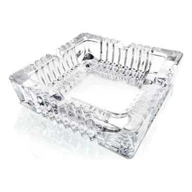 Imagem de Cinzeiro De Vidro 12 Cm Quadrado Para Mesa Cristal Cor Trans