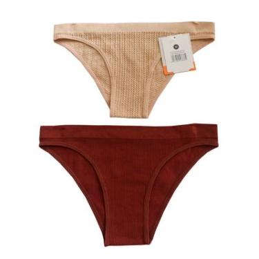 Imagem de Kit 2 Calcinhas Ashley P Bege/Chocolate - Basic+