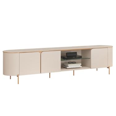 Imagem de Rack Para Sala de Estar TV 75 Pol Orgânico Harper D05 Off White - Lyam Decor