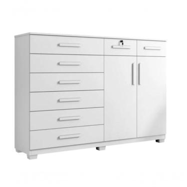 Imagem de Cômoda 8 Gavetas 2 Portas New Triunfo Benetil Móveis - Branco