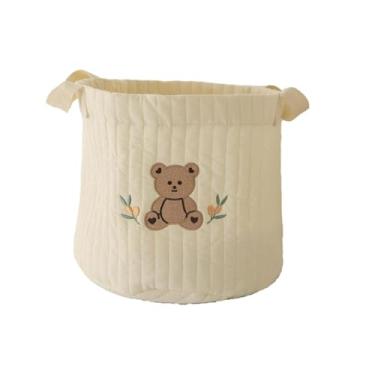 Imagem de KiBcsLic Cesta de fraldas de bebê, bolsa de armazenamento, versátil, portátil, para berçário, roupas de bebê, suporte para brinquedos, para camping, Urso Sentado Grande