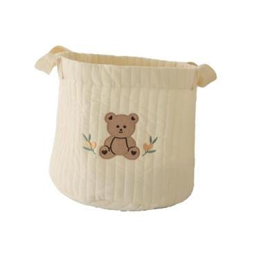 Imagem de oshhni Cesta de fraldas de bebê, bolsa de armazenamento para itens essenciais de recém-nascidos, caixa de armazenamento para brinquedos, suporte para, Urso Sentado Grande