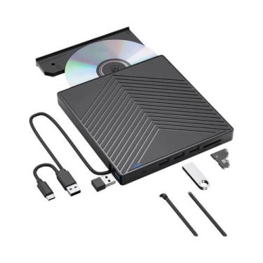 Imagem de Gravador De DVD Externo USB 3.0 Tipo-C Silencioso Para Laptop E Deskto