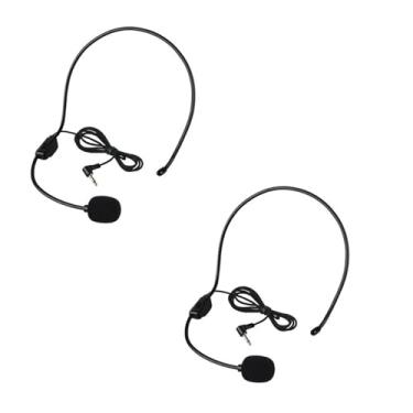 Imagem de Fone de ouvido de microfone com fio de 2 peças com barra flexível, conector conector de 3,5 mm para amplificador de voz, fala, ensino, apresentações
