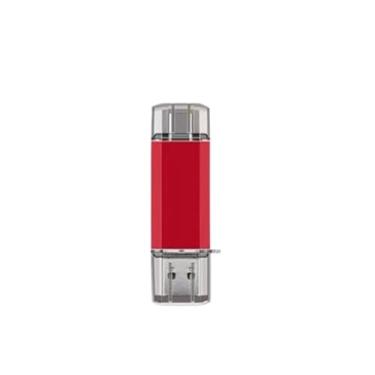 Imagem de Flash Drive USB de alta velocidade USB tipo C de 64 GB – Design compacto de 6,5 x 2 x 1 cm com ABS durável + estrutura de metal, vermelho