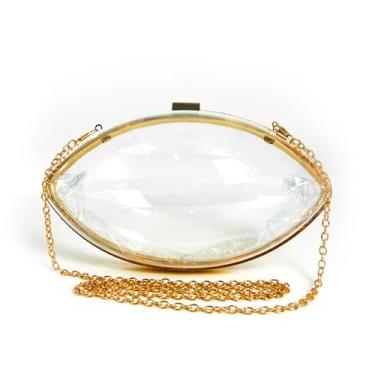 Imagem de DiafebWanghh Bolsa de futebol transparente em forma de futebol bolsa tiracolo bolsa de mão de acrílico, Dourado, Bolsa de futebol feminina transparente