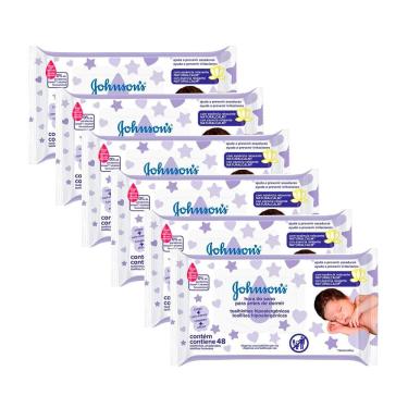 Imagem de Kit 6 Toalhas Umedecidas Johnson`s Baby Hora do Sono 48 Unidades