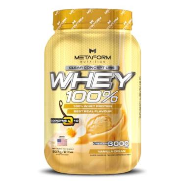 Imagem de Whey 100% Concentrado c/Creatina e Coenzima q10 Pote 907g - Metaform Nutrition (900, Baunilha)