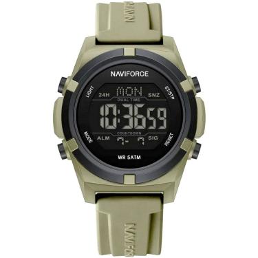 Imagem de relógio masculino quartzo esportivo 50m a prova d´agua LCD dupla exibição