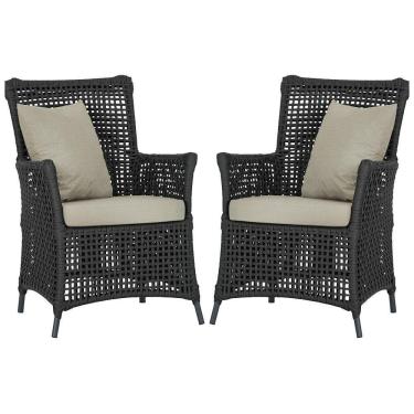 Imagem de Poltronas Igapó Alumínio Pintura Preta Corda Náutica E7 Preto