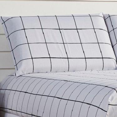 Imagem de Jogo De Lençol Lines Queen Micropercal 180fios 3 Peças - Branco