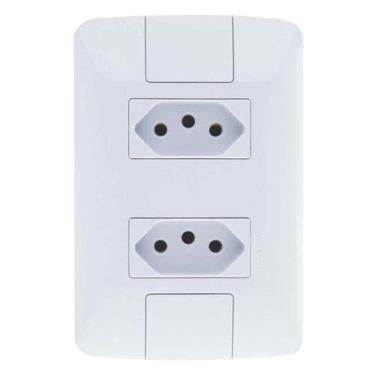 Imagem de Conjunto 2 Tomadas 10a - Placa Modular Branca - Tramontina
