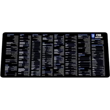 Imagem de Tapete de mouse CSS 3 Atalhos – Mouse pad de referência de web design para desenvolvedores front-end e iniciantes em codificação, acessórios de computador essenciais para estudo, trabalho e fins de