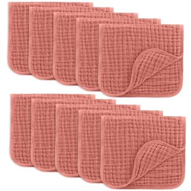 Imagem de Comfy Cubs Panos para arrotar musselina 50,8 cm x 25,4 cm, pacote com 10 panos grandes, 6 camadas, ultra absorventes para baba e bagunça, macios, seguros e delicados para bebês para meninos e meninas