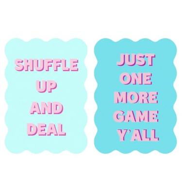 Imagem de Soulchen 2 Pcs Mahjong Tile Mixer Shufflers for Mixing and Shuffling Tiles Plastic Mahjong Accessories Gifts for Lovers Games Decorative Printed Design (Morandi Blue)