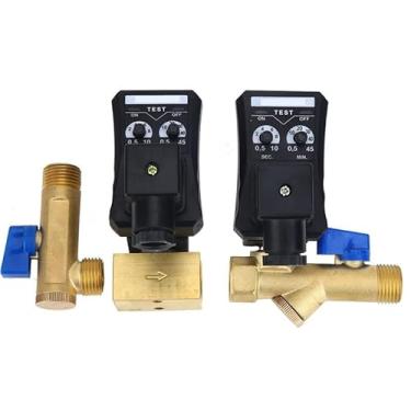 Imagem de 1/2 quot; Válvula de drenagem eletrônica automática filtro de compressor de ar à prova d'água tanque de armazenamento de ar seco resfriador eletromecânico seco 1 peça (24 V, tipo de corpo dividido)