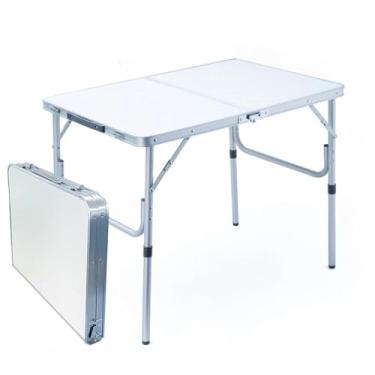 Imagem de 120x60x70CM Mesa Dobrável de Alumínio Portátil Vira Maleta Camping Praia com(120x60x70CM)