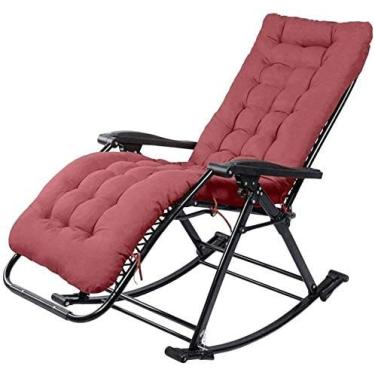 Imagem de Espreguiçadeira cadeiras reclináveis de pátio gravidade zero reclináveis para pátio varanda jardim terraço gramado portátil cadeira de acampamento suporta 240 kg cadeira espreguiçadeira (cor: Wi