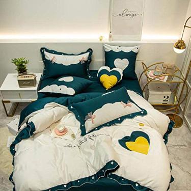 Imagem de Jogo de cama bordado de 4/6 peças, fantasia de amor, conjunto de capa de edredom, fronhas, cor de cama 2, 4 peças (cor 1 tamanho Queen 4 peças)