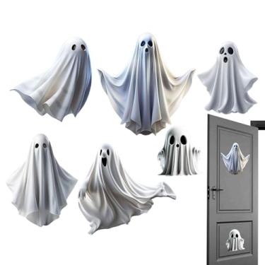 Imagem de Adesivos de janela de Halloween, adesivos de janela fantasma para vidro | Decoração mural de PVC assustador para férias, interior, casa, parede, cozinha, escritório, sala de aula, sala de estar, festa