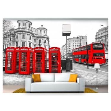 Imagem de Papel De Parede Cidade Londres Cabine Ônibus  Ncd155 - Você Decora