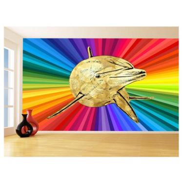 Imagem de Papel De Parede 3D Animais Pop Art Golfinho Cor 3,5M Pxa288 - Você Dec