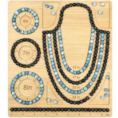 Imagem de Petoysoso Tábuas de contas para fabricação de joias, placa de contas de bambu para pulseira e colar, suprimentos para fabricação de miçangas e joias, bandeja de miçangas