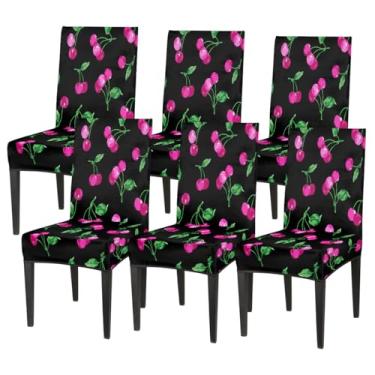 Imagem de Conjunto de 6 capas elásticas para cadeira de sala de jantar, capa protetora de assento de cadeira, estampa vintage, removível, lavável, para cozinha, casa, hotel, banquete, festa de casamento