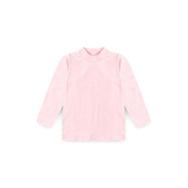 Imagem de Blusa Inverno Menina Rosa Manga Longa e Gola Alta em Cotton - Molekada