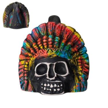 Imagem de Apito da morte asteca mais alto | Apito assustador de caveira de cerâmica portátil | Equipamento de segurança e sobrevivência de acampamento para exposições culturais, pesquisa arqueológica