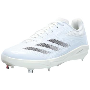 Imagem de adidas Tênis de beisebol masculino Adizero Electric, Branco/preto/branco, 6.5