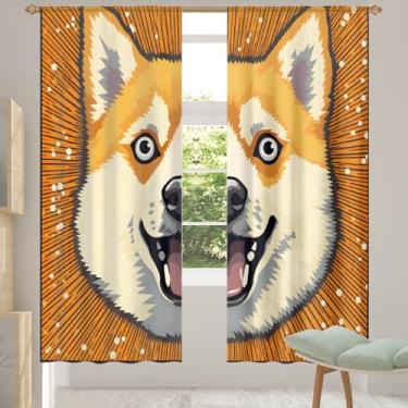 Imagem de 2 conjuntos de painéis cortinas transparentes de animais engraçados fofos, cortinas transparentes arejadas com filtro leve, painéis de cortina de porta e janela para sala de estar, quarto, jantar, 192