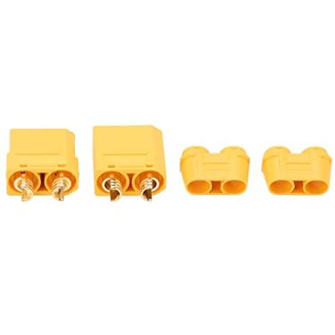 Imagem de Ainoli xt90 conector macho fêmea plugue peças de plugue banhado a ouro para bateria rc lipo modelo rc quadcopter multicopter amarelo