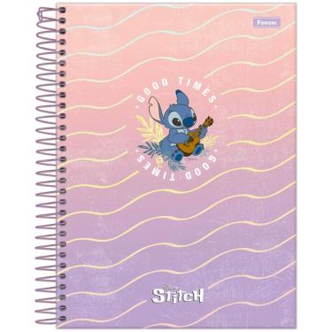 Imagem de Caderno Espiral Colegial Stitch Capa Dura 10 Matérias 160 Folhas Foroni Estampa 2