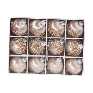 Imagem de UGPLM Conjunto de 12 bolas de Natal para enfeitar a árvore, pingentes decorativos e originais para festas, hotéis, casas e jardins, Ouro Champanhe