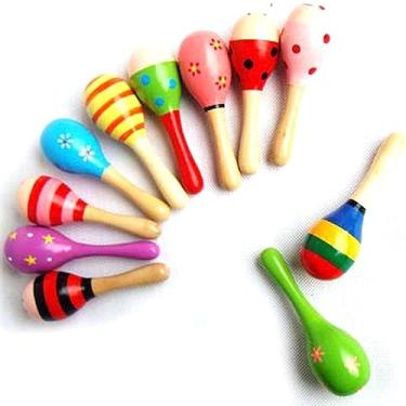 Imagem de Generic Instrumento de Percussão Pequeno Festival de Madeira Maraca, Brinquedo de Madeira Maciça Seguro para Bebês, Melhora a Coordenação Olho-mão, Ferramenta de Educação Musical Perfeita