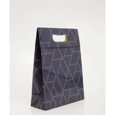 Imagem de Embalagem Presente Sacola Estampa Geométrica Marisa-97029, UN, Preto