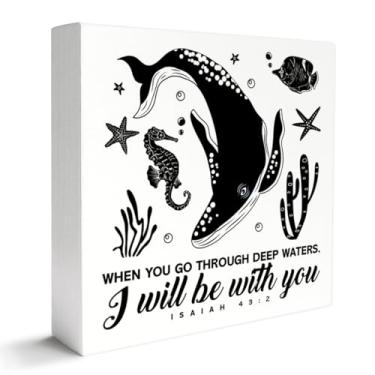 Imagem de Placa de decoração de mesa cristã, decoração religiosa para escritório em casa, versículo bíblico, decoração de mesa, presentes de batismo cristão para mulheres e homens, I Will Be With You