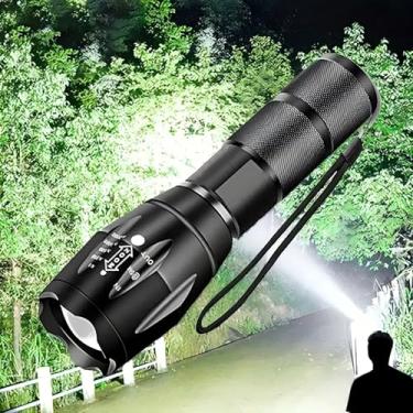 Imagem de Lanternas de LED de alto lúmens, lanterna tática de 5 modos para casa, lanternas pequenas potentes, lanterna de bolso brilhante, lanterna de tocha ajustável, mini luz de flash para emergências