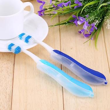 Imagem de Semme Escova de Dentes de Viagem Dobrável, Compacta, Portátil, Azul Escuro, para Acampamento, Caminhadas, Atividades Ao Ar Livre, Feita de Plástico Durável, Fácil de Transportar e