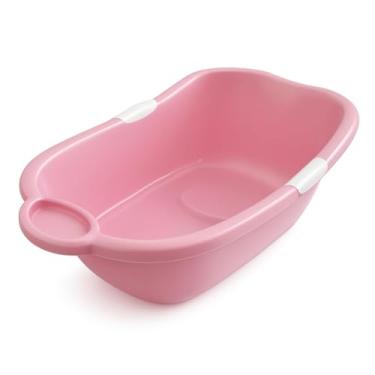 Imagem de Banheira para Bebê 20 Litros Resistente Infantil Anatômica com Porta Sabonete (Rosa)